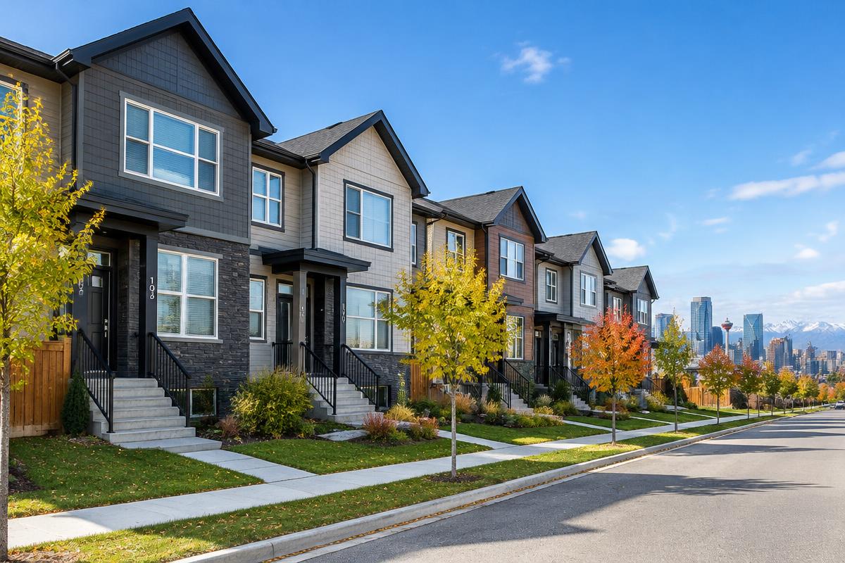 Row of townhouses in a Calgary neighbourhood